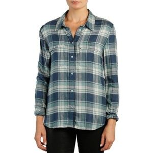 PAIGE Trudy Shirt-Blue Teal/Trellis Flannel Shirt